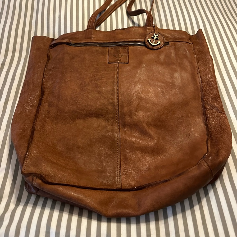HARBOUR 2ND Elbe Large Cognac Brown Leather Tote